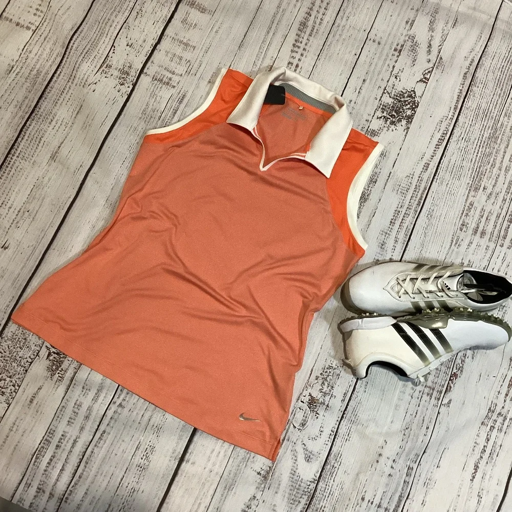 719. Nike Tour Performance Tangerine Golf Polo Size Medium EUC